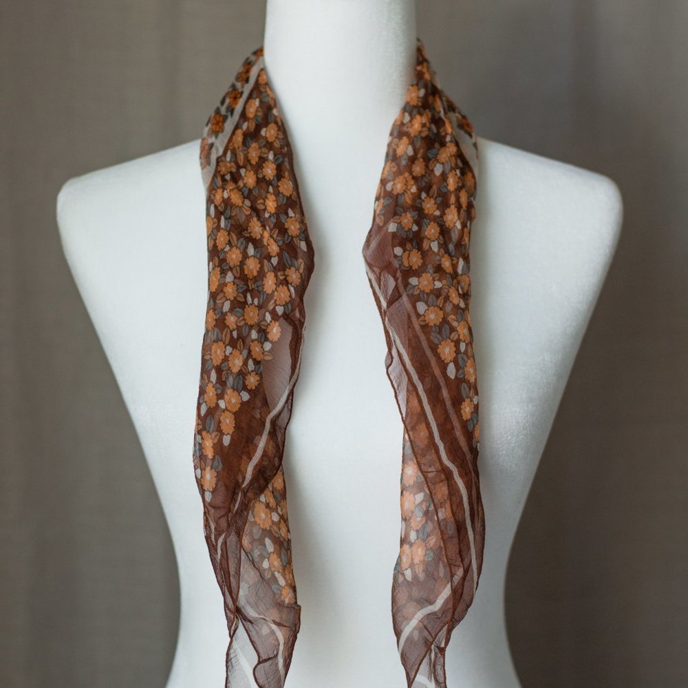 Vintage Dior 100% Silk Scarf Neutral Colors